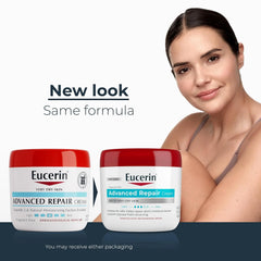 Eucerin Advanced Repair Body Cream, Urea Enriched, Unscented Body Cream for Dry Skin With Triple Moisturizing Complex, 16 OZ Jar