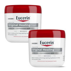 Eucerin Original Healing Cream, Unscented Body Cream for Extremely Dry, Sensitive and Compromised Skin, Emollient Enriched Body Moisturizer, 16 Oz Jar, Pack of 2