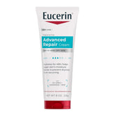 Eucerin Advanced Repair Body Cream, Urea Enriched, Unscented Body Cream for Dry Skin With Triple Moisturizing Complex, 8 OZ Tube (Pack of 12)