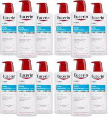 Eucerin Daily Hydration Body Lotion for Dry Skin, Unscented Body Moisturizer with Sunflower Oil and Pro-Vitamin B5, 16.9 Fl Oz Bottle, Pack of 12