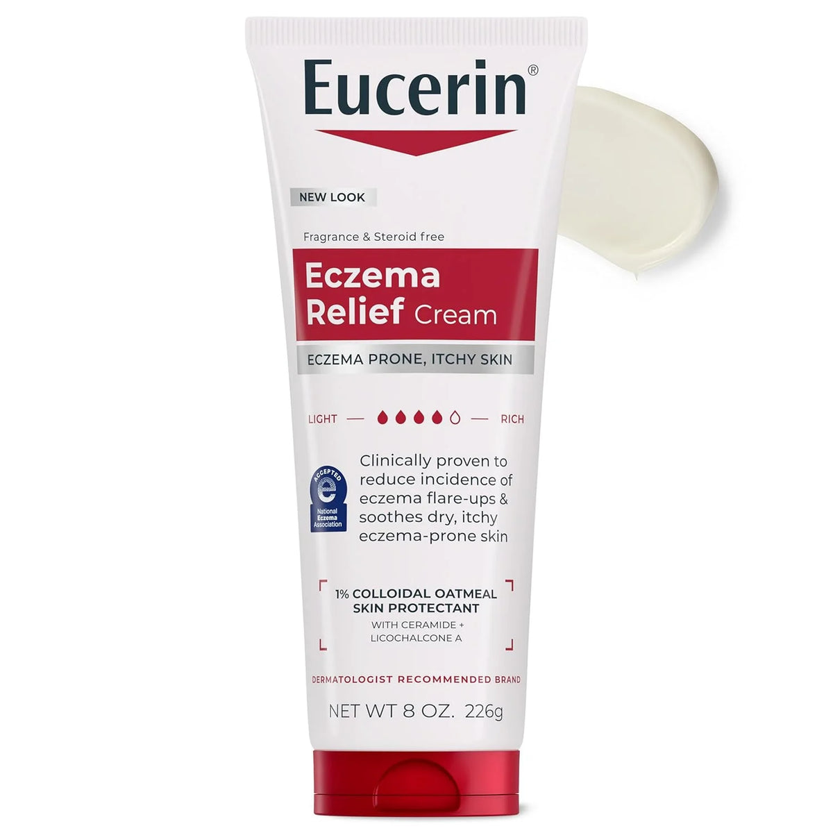 Eucerin Eczema Relief Body Cream, Colloidal Oatmeal Enriched, Steroid Free Eczema Cream, 8 OZ Tube