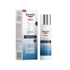Eucerin Face Immersive Hydration Night Cream with Hyaluronic Acid and Provitamin B5, Ultra-Lightweight Face Moisturizer Smooths Fines Lines and Wrinkles, 2.5 Oz Bottle