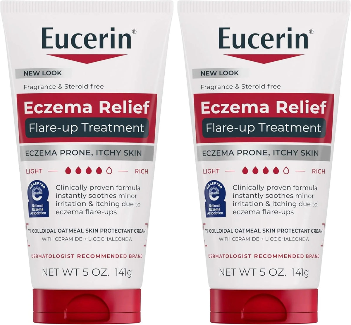 Eucerin Eczema Relief Flare-up Treatment - Provides Immediate Relief for Eczema-Prone Skin - 5 oz. Tube,(Pack of 2)