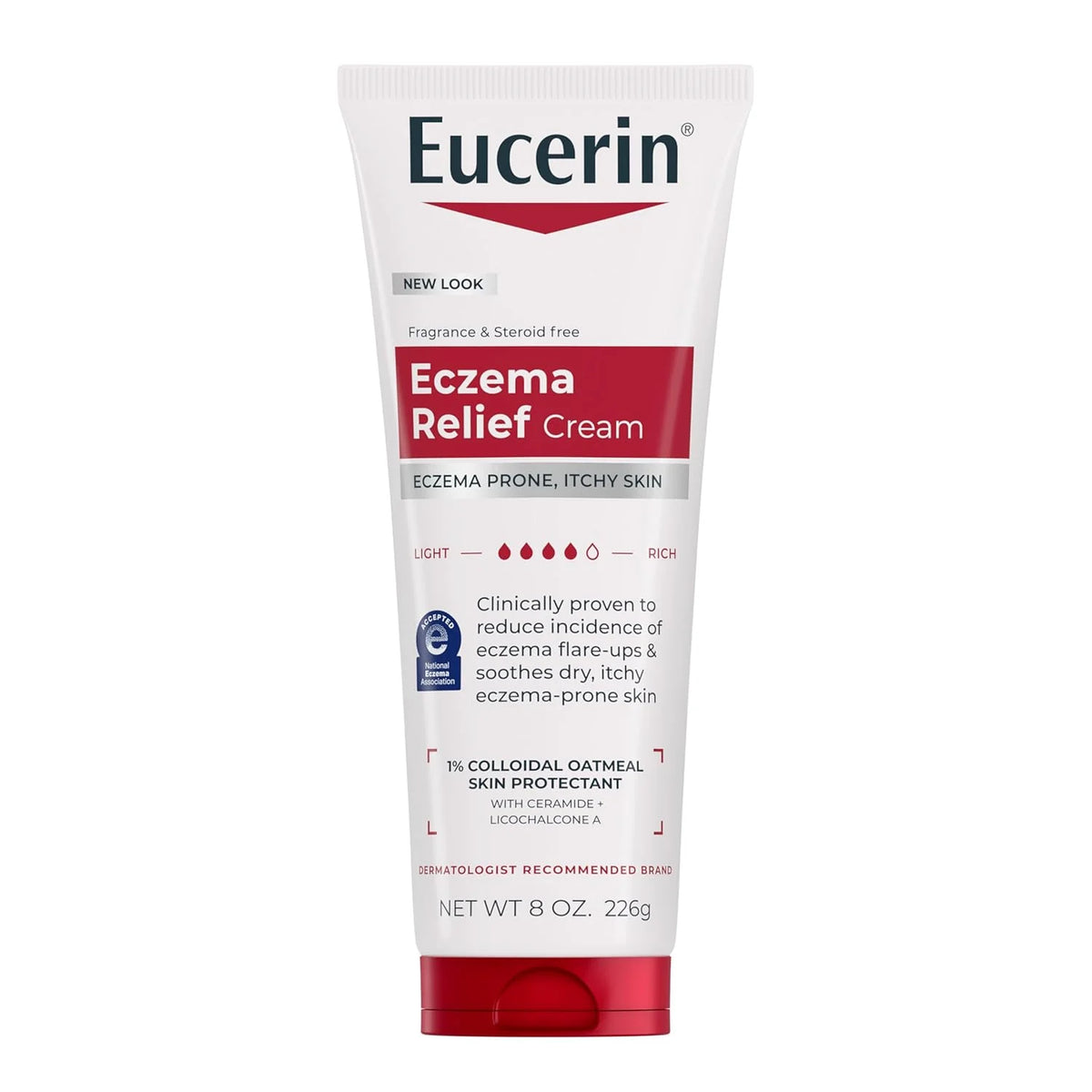 Eucerin Eczema Relief, Full Body Lotion, Moisturizing Eczema Cream with Colloidal Oatmeal (Skin Protectant) and Ceramide 3, 8 Oz Tube (Pack of 12)