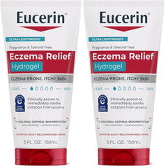 Eucerin Eczema Relief Hydrogel for Dry,Itchy,Eczema-Prone Skin,Fragrance Free and Steroid Free Body Moisturizer for Dry Skin,5 Fl Oz Tube,(Pack of 2)