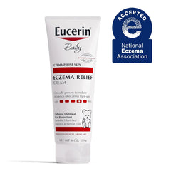 Eucerin Baby Eczema Relief Body Cream, Fragrance Free Baby Eczema Cream with Colloidal Oatmeal, Ceramide-3 and Licorice Root Extract, 8 Oz Tube (Pack of 12)